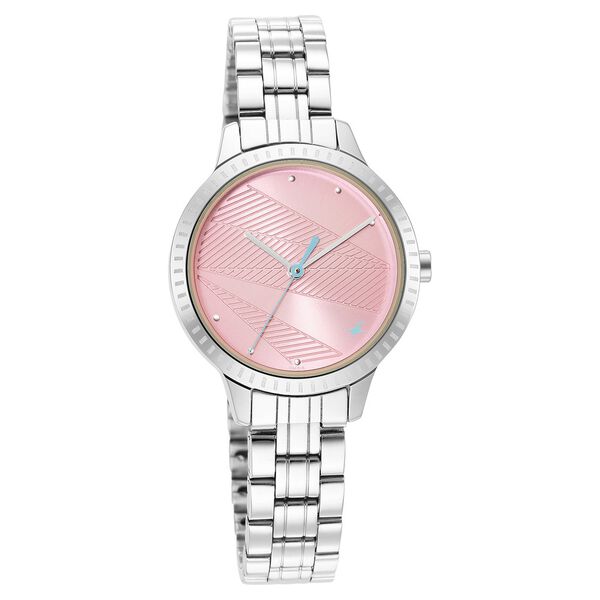 Fastrack Stunners Quartz Analog Pink Dial Metal Strap Watch for Girls ns6267sm02 / 6267sm02 - KRISHNA WATCH COMPANY