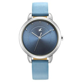 FASTRACK Stunners Quartz Analog Blue Dial Leather Strap Watch for Girls - 6282SL01