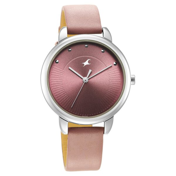 Fastrack Stunners Quartz Analog Purple Dial Leather Strap Watch for Girls NS6282SL02 - KRISHNA WATCH COMPANY