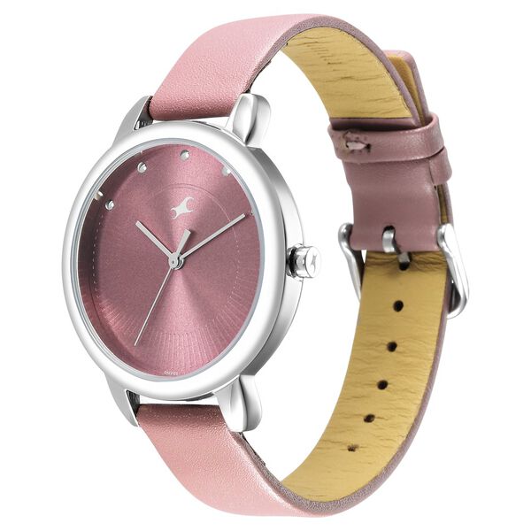Fastrack Stunners Quartz Analog Purple Dial Leather Strap Watch for Girls NS6282SL02 - KRISHNA WATCH COMPANY