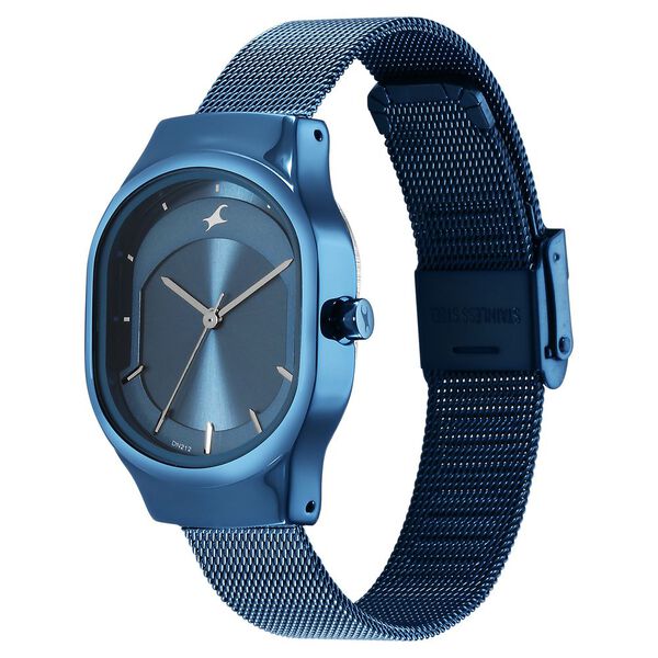 Fastrack Snob X Blue Dial Stainless Steel Strap Watch for Girls NS6283QM01 - KRISHNA WATCH COMPANY