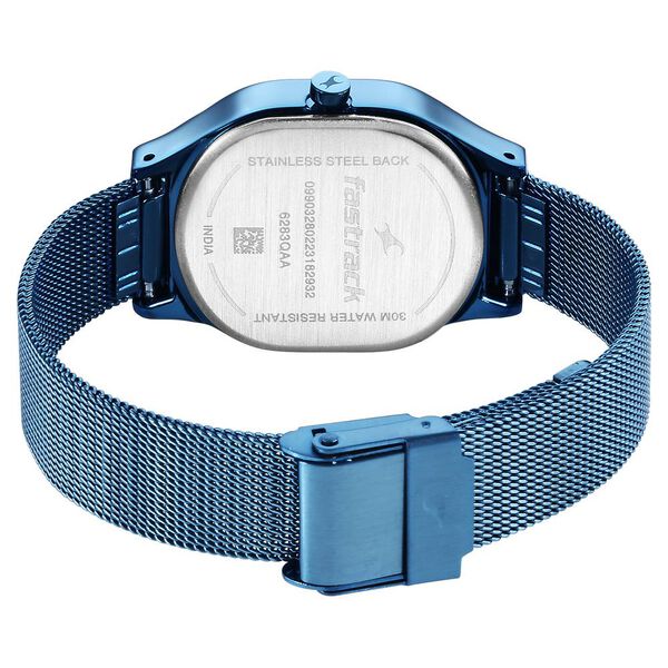 Fastrack Snob X Blue Dial Stainless Steel Strap Watch for Girls NS6283QM01 - KRISHNA WATCH COMPANY