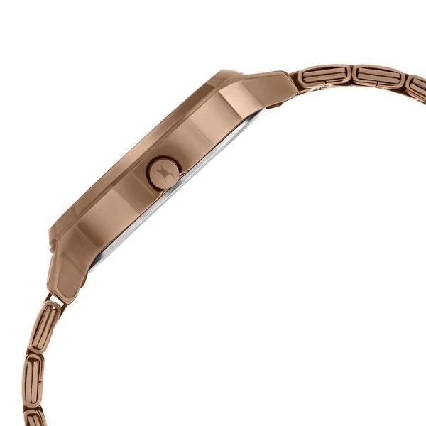 Fastrack Crush Quartz Analog Brown Dial Stainless Steel Strap Watch for Girls NT6292qm01 - KRISHNA WATCH COMPANY
