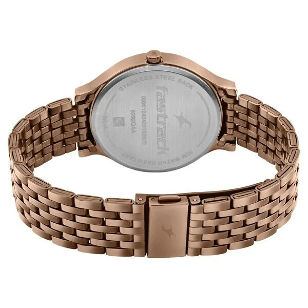 Fastrack Crush Quartz Analog Brown Dial Stainless Steel Strap Watch for Girls NT6292qm01 - KRISHNA WATCH COMPANY