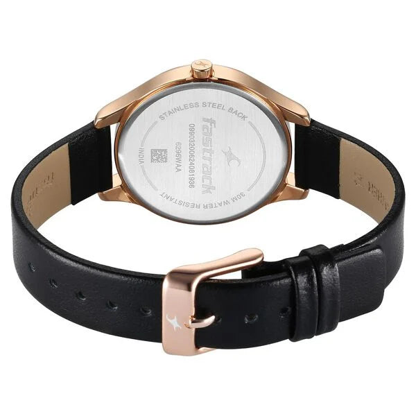 Fastrack Stunners Quartz Analog Black Dial For Girls - 6296WL01 - KRISHNA WATCH COMPANY