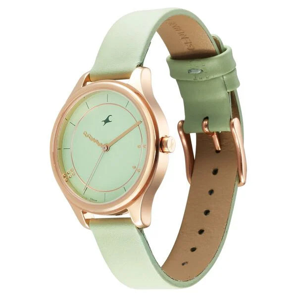 Fastrack Stunners Quartz Analog Green Dial Green Watch For Girls - 6296WL02 - KRISHNA WATCH COMPANY