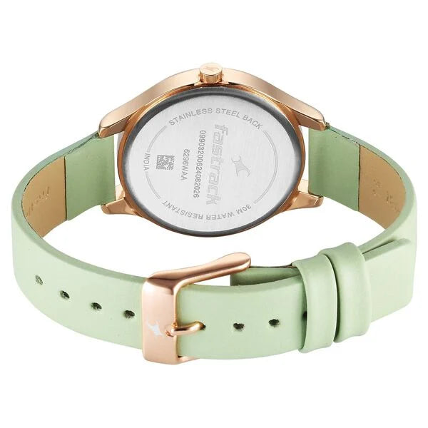 Fastrack Stunners Quartz Analog Green Dial Green Watch For Girls - 6296WL02 - KRISHNA WATCH COMPANY