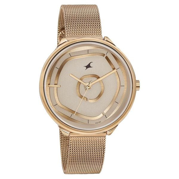 Fastrack Stunners Quartz Multifunction Rose Gold Dial Stainless Steel Strap Watch for Girls 6303wm01 - KRISHNA WATCH COMPANY