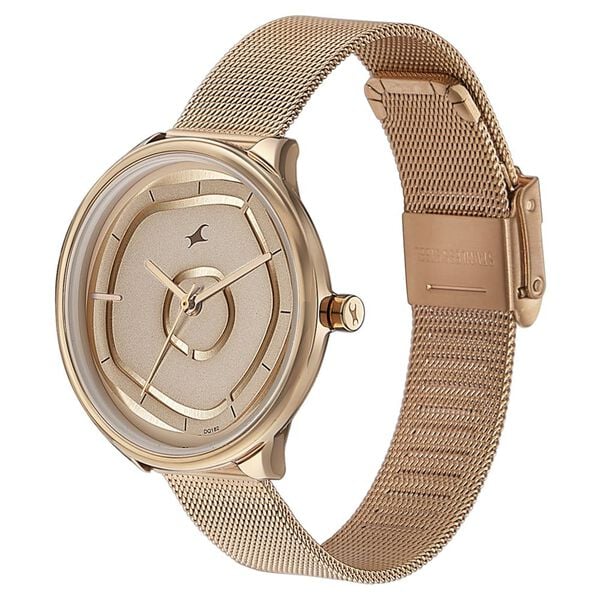 Fastrack Stunners Quartz Multifunction Rose Gold Dial Stainless Steel Strap Watch for Girls 6303wm01 - KRISHNA WATCH COMPANY