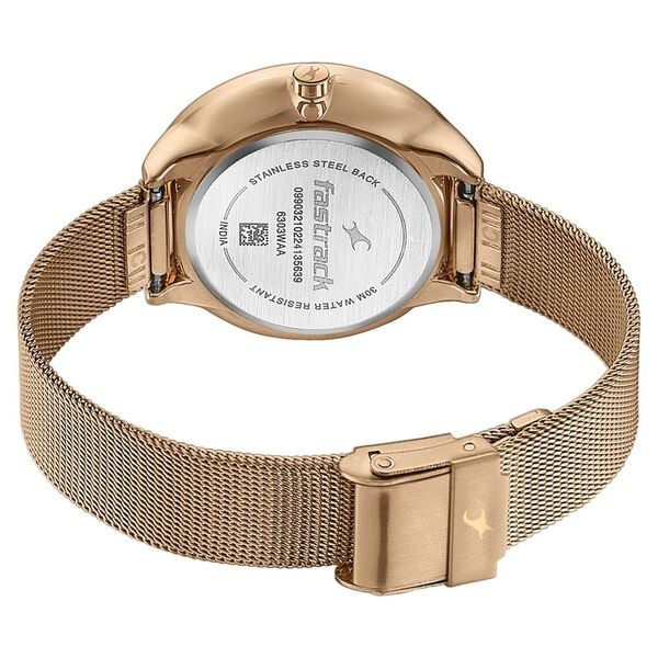 Fastrack Stunners Quartz Multifunction Rose Gold Dial Stainless Steel Strap Watch for Girls 6303wm01 - KRISHNA WATCH COMPANY
