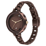 Fastrack MetaWe Quartz Analog Brown Dial Stainless Steel Strap Watch For Girls 6306km02