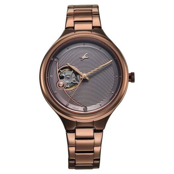 Fastrack Automatic Brown Dial Metal Strap Watch For Girls 6310qm01 - KRISHNA WATCH COMPANY