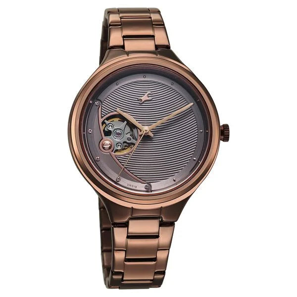 Fastrack Automatic Brown Dial Metal Strap Watch For Girls 6310qm01 - KRISHNA WATCH COMPANY