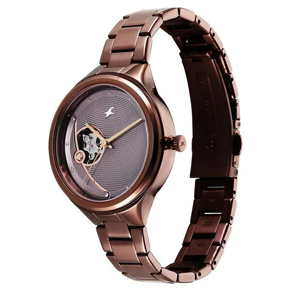 Fastrack Automatic Brown Dial Metal Strap Watch For Girls 6310qm01 - KRISHNA WATCH COMPANY