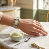 Fastrack Gelato silver analog bracelet watch with Matcha Green dial for Girls - 6328SM01
