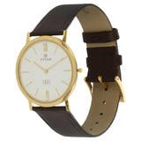 Titan Edge White Dial Brown Leather Strap Watch 679YL01