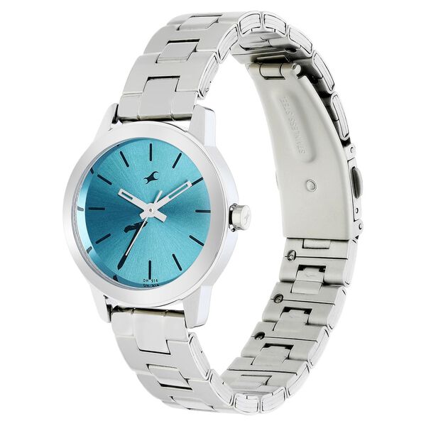 Fastrack Tropical Waters Quartz Analog Green Dial Metal Strap Watch for Girls ns68008sm06 / 68008sm06 - KRISHNA WATCH COMPANY