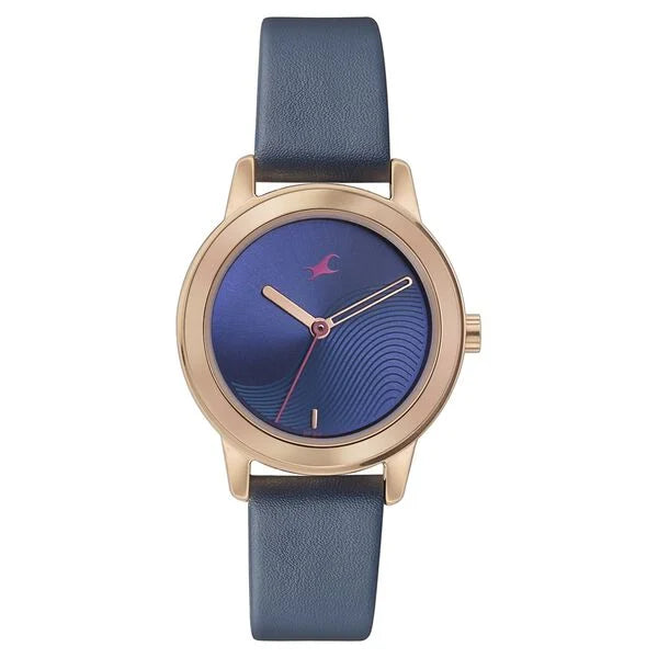 Fastrack Pulse Quartz Analog Blue Dial Leather Strap Watch for Girls - 68008WL01 - KRISHNA WATCH COMPANY