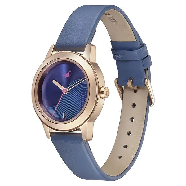 Fastrack Pulse Quartz Analog Blue Dial Leather Strap Watch for Girls - 68008WL01 - KRISHNA WATCH COMPANY