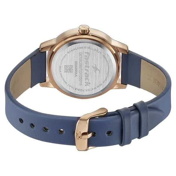 Fastrack Pulse Quartz Analog Blue Dial Leather Strap Watch for Girls - 68008WL01 - KRISHNA WATCH COMPANY