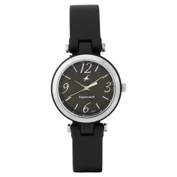 Fastrack Trendies Quartz Analog Black Dial Silicone Strap Watch for Girls NR68015PP01 - KRISHNA WATCH COMPANY