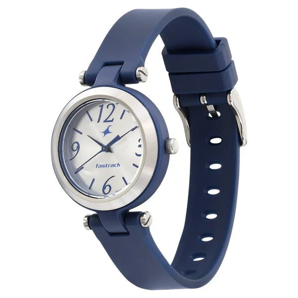 Fastrack Trendies Quartz Analog White Dial Silicone Strap Watch for Girls ns68015pp04 / 68015pp04 - KRISHNA WATCH COMPANY