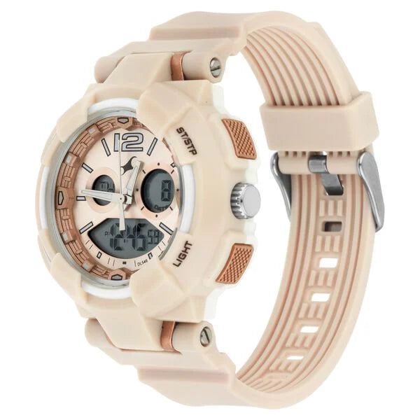 Fastrack Street Line Quartz Analog Digital Off White Dial PU Strap Watch for Girls nr68016pp03 - KRISHNA WATCH COMPANY