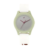 Fastrack Monochrome Quartz Analog Grey Dial Silicone Strap Watch for Girls ns68023pp04w