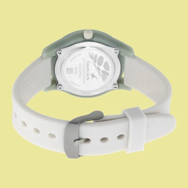 Fastrack Monochrome Quartz Analog Grey Dial Silicone Strap Watch for Girls ns68023pp04w - KRISHNA WATCH COMPANY