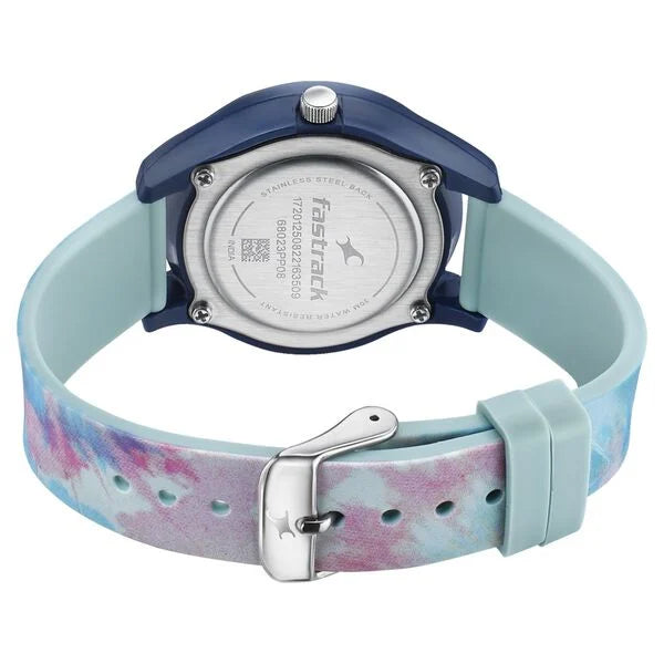 Fastrack Tie & Dye Quartz Analog Blue Dial Silicone Strap Watch for Girls ns68023pp08 - KRISHNA WATCH COMPANY