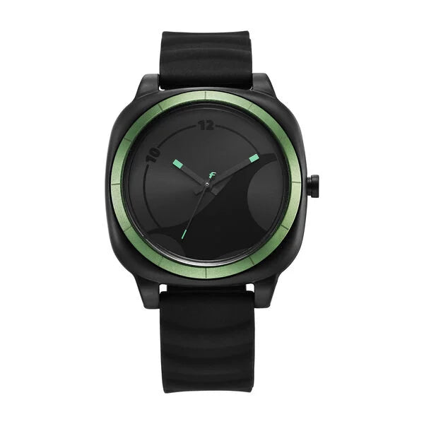 Fastrack Hype All Black Quartz Analog Black Dial With Black Silicone Strap Watch For Unisex 68034pp06w - KRISHNA WATCH COMPANY