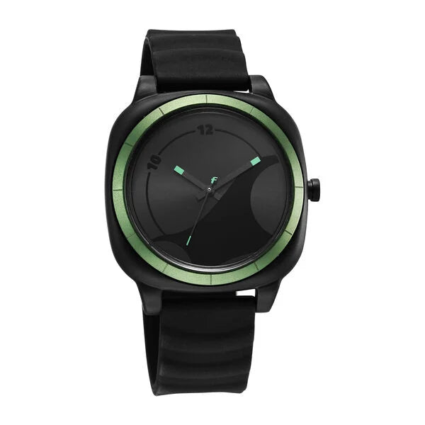 Fastrack Hype All Black Quartz Analog Black Dial With Black Silicone Strap Watch For Unisex 68034pp06w - KRISHNA WATCH COMPANY