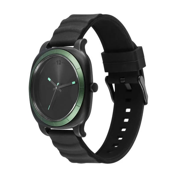 Fastrack Hype All Black Quartz Analog Black Dial With Black Silicone Strap Watch For Unisex 68034pp06w - KRISHNA WATCH COMPANY