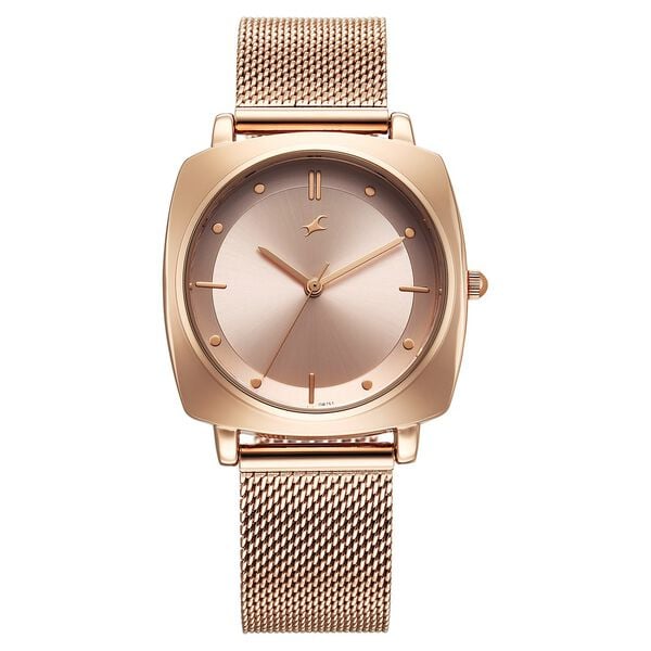 Fastrack Stunners X Quartz Analog Rose Gold Dial Stainless Steel Strap Watch For Girls 68043wm01 - KRISHNA WATCH COMPANY