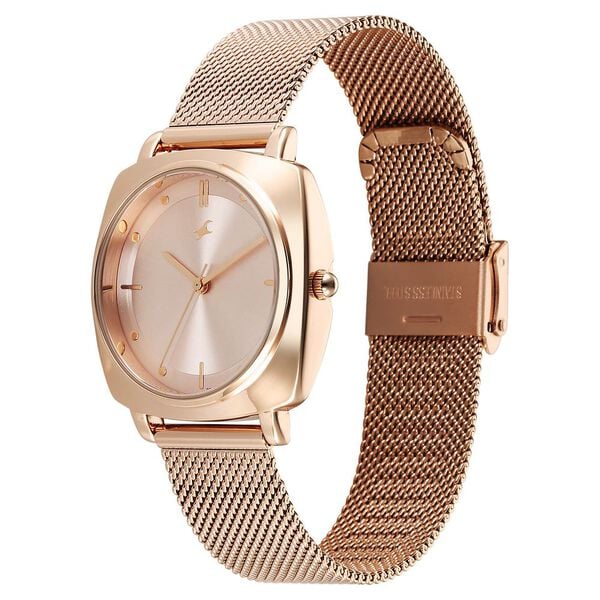 Fastrack Stunners X Quartz Analog Rose Gold Dial Stainless Steel Strap Watch For Girls 68043wm01 - KRISHNA WATCH COMPANY