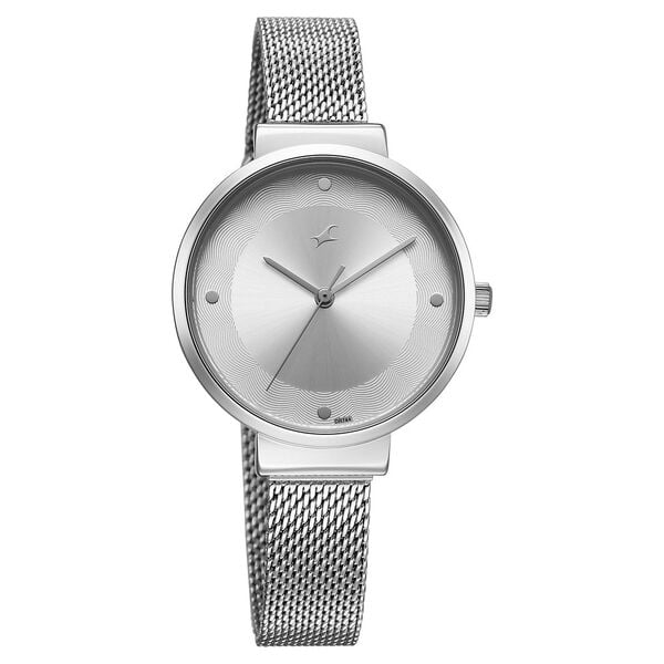 Fastrack Stunners X Quartz Analog Silver Dial Watch For Girls - 68045SM01 - KRISHNA WATCH COMPANY