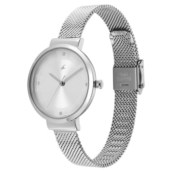 Fastrack Stunners X Quartz Analog Silver Dial Watch For Girls - 68045SM01 - KRISHNA WATCH COMPANY