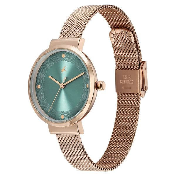 Fastrack Stunners X Quartz Analog Green Dial Watch For Girls - 68045WM01 - KRISHNA WATCH COMPANY