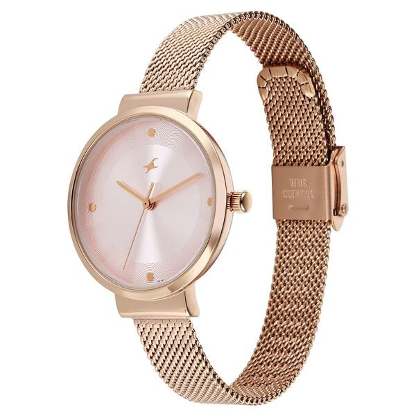 Fastrack Stunners X Quartz Analog Pink Dial Stainless Steel Strap Watch For Girls 68045wm02 - KRISHNA WATCH COMPANY