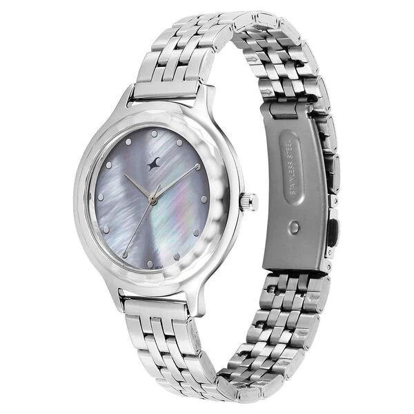 Fastrack Stunners X Quartz Analog Purple Dial Stainless Steel Strap Watch For Girls 68046sm01 - KRISHNA WATCH COMPANY