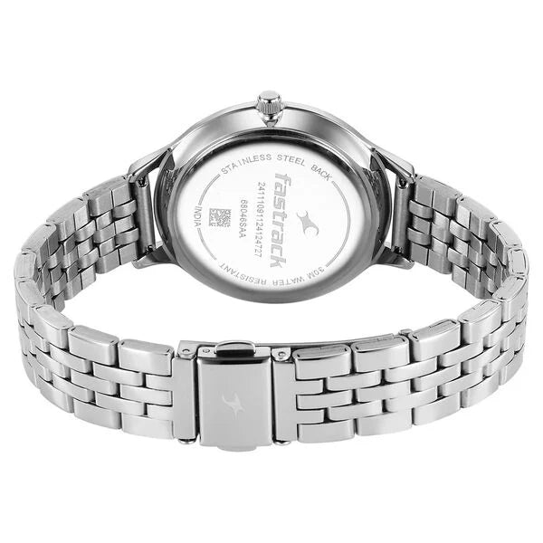 Fastrack Stunners X Quartz Analog Purple Dial Stainless Steel Strap Watch For Girls 68046sm01 - KRISHNA WATCH COMPANY