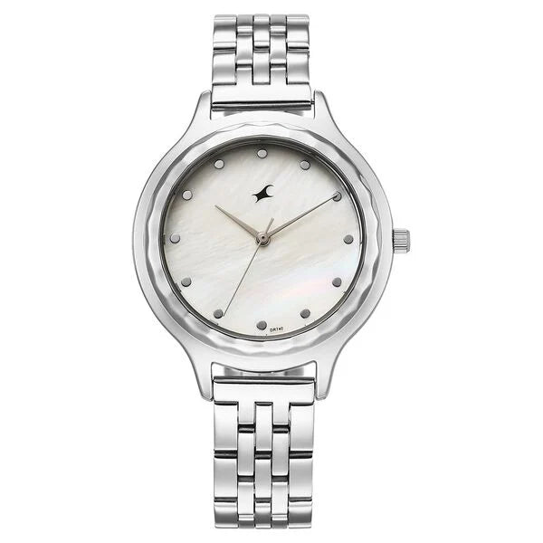 Fastrack Stunners X Quartz Analog Ivory Dial Stainless Steel Strap Watch For Girls 68046sm02 - KRISHNA WATCH COMPANY