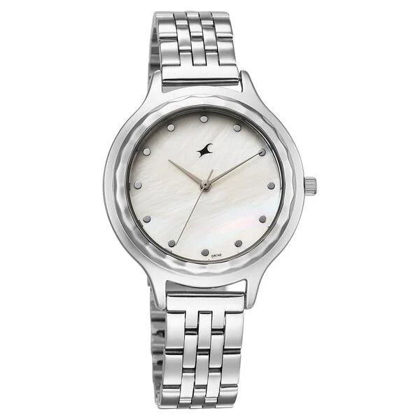 Fastrack Stunners X Quartz Analog Ivory Dial Stainless Steel Strap Watch For Girls 68046sm02 - KRISHNA WATCH COMPANY