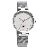 Fastrack Stunners X Quartz Analog Mother Of Pearl Dial Stainless Steel Strap Watch For Girls 68049sm01