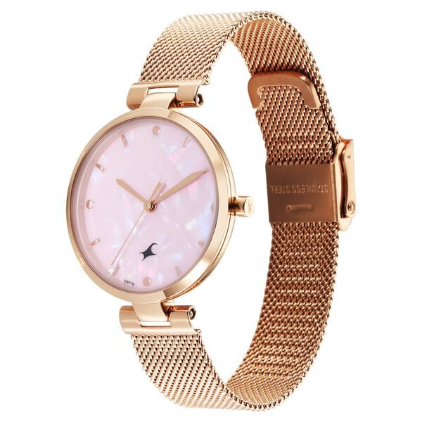 Fastrack Stunners X Quartz Analog Pink Mother Of Pearl Dial Watch For Girls - 68049WM01 - KRISHNA WATCH COMPANY