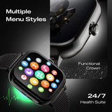 Fastrack Noir Rizz Women Smartwatch with 1.72" inch HD Display, Silicone Strap 68061wm01k