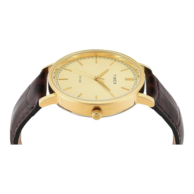 TIMEX Champagne Round Dial Analog Mens Watch - TWTG12201 - KRISHNA WATCH COMPANY