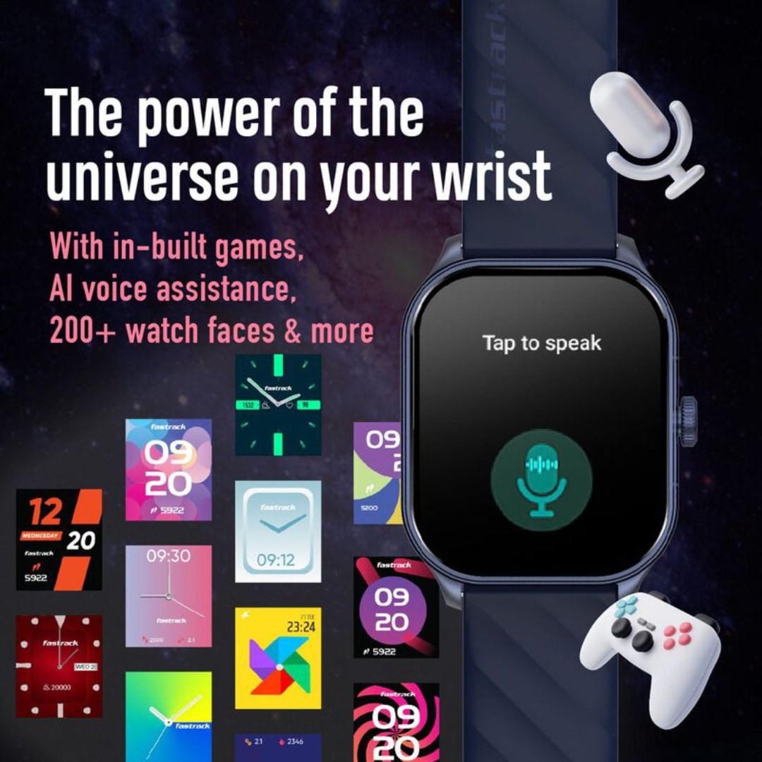 Fastrack Reflex Power|1.96" Super AMOLED Arched Display|SingleSync BT Calling|410 x 502 Pixel Resolution|IP68 WR 38086PP06 - KRISHNA WATCH COMPANY
