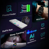 Timex iConnect Calling Ace 1.83 inches (4.64 cm) Display with Functional Crown and BT Calling Smartwatch For Unisex - TWIXW1100T