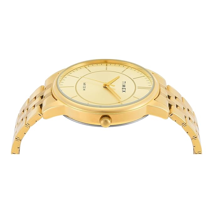 TIMEX Classics Gold Round Dial Analog Mens Watch - TWTG12104 - KRISHNA WATCH COMPANY
